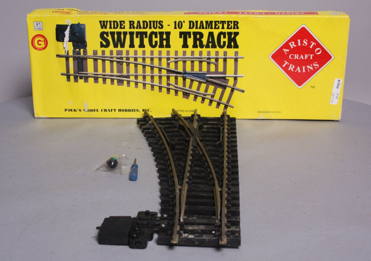 Aristo-Craft 30380 G Brass Left Hand 10' Wide Radius Manual Switch Turnout NIB