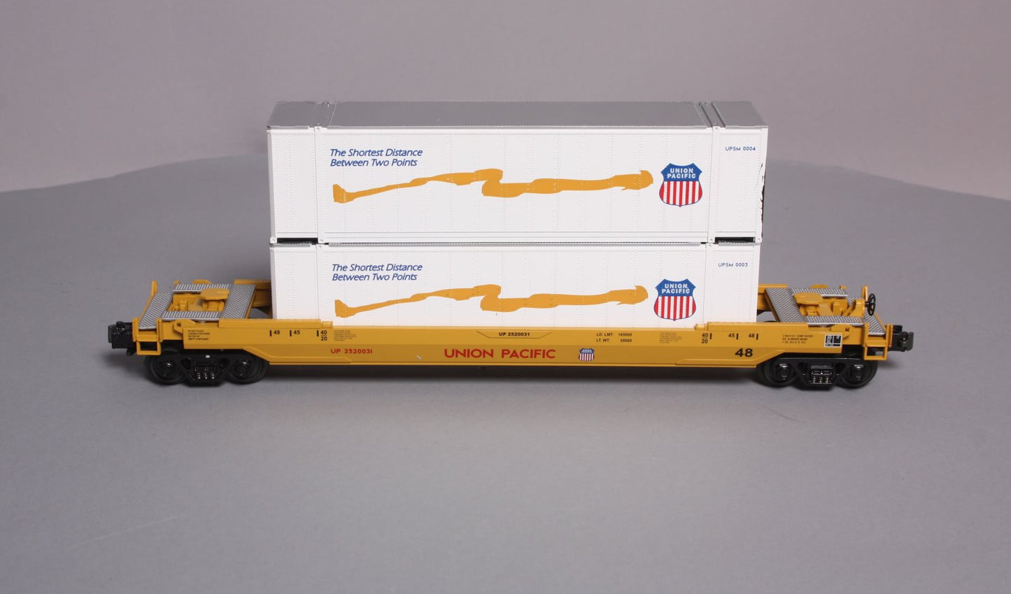 MTH 30-7005B O Gauge Union Pacific Flat with UP Doublestack LN/Box