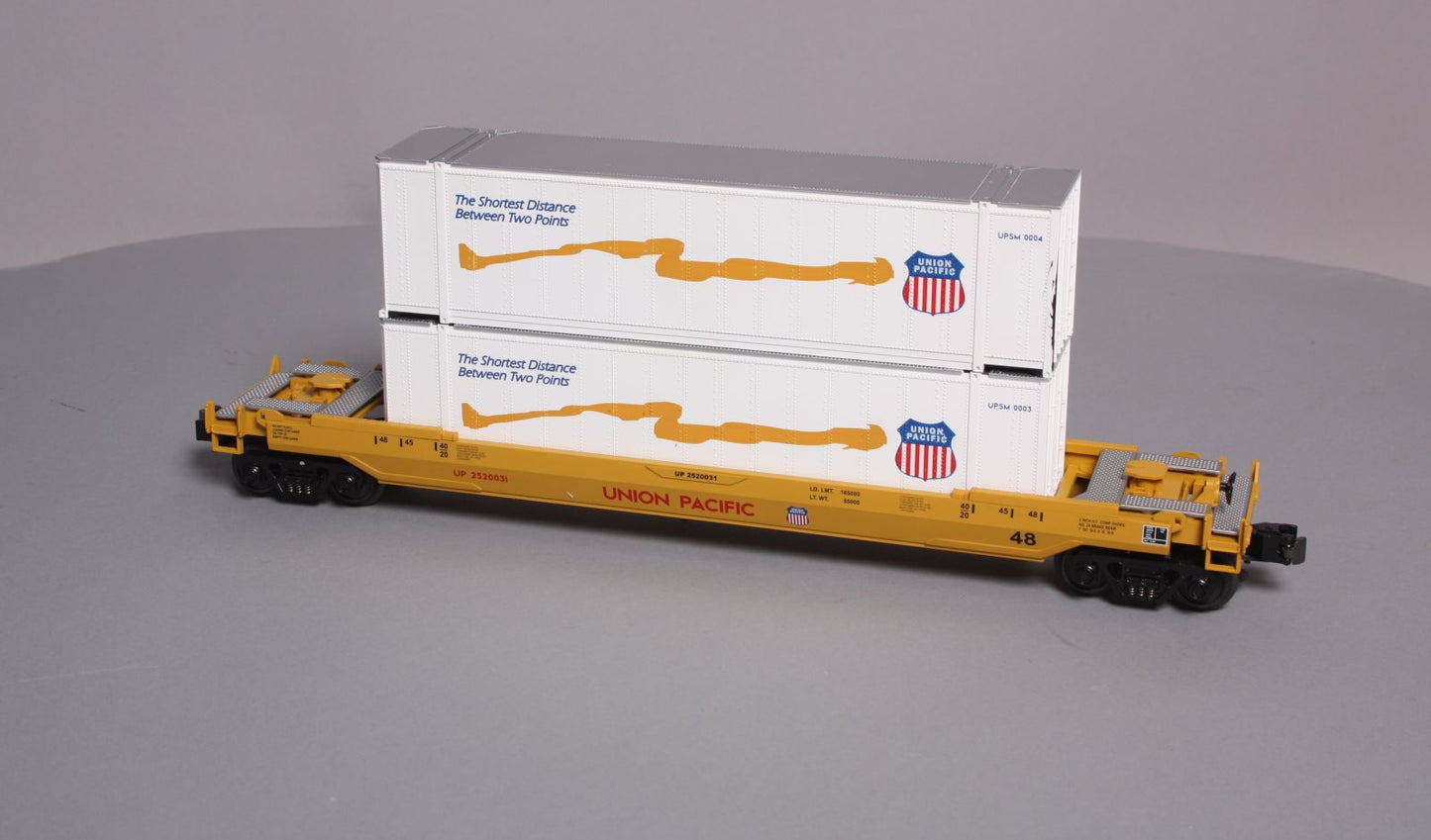 MTH 30-7005B O Gauge Union Pacific Flat with UP Doublestack LN/Box