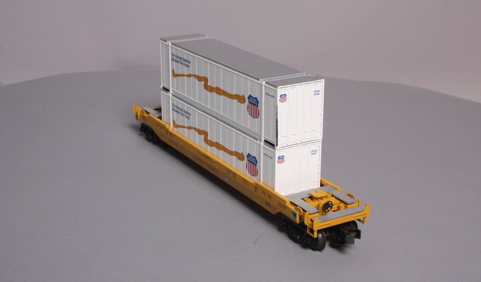MTH 30-7005B O Gauge Union Pacific Flat with UP Doublestack LN/Box
