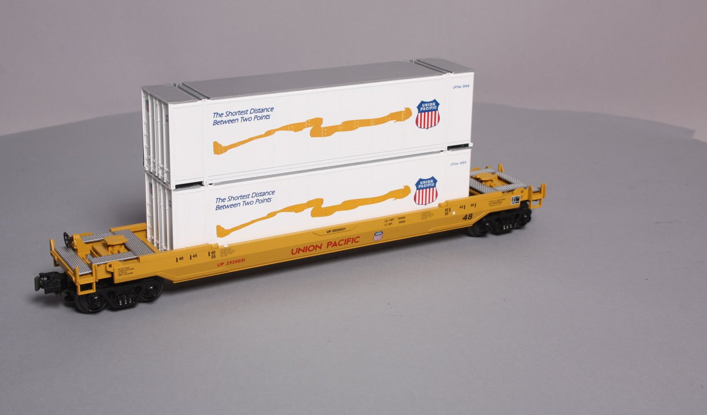 MTH 30-7005B O Gauge Union Pacific Flat with UP Doublestack LN/Box