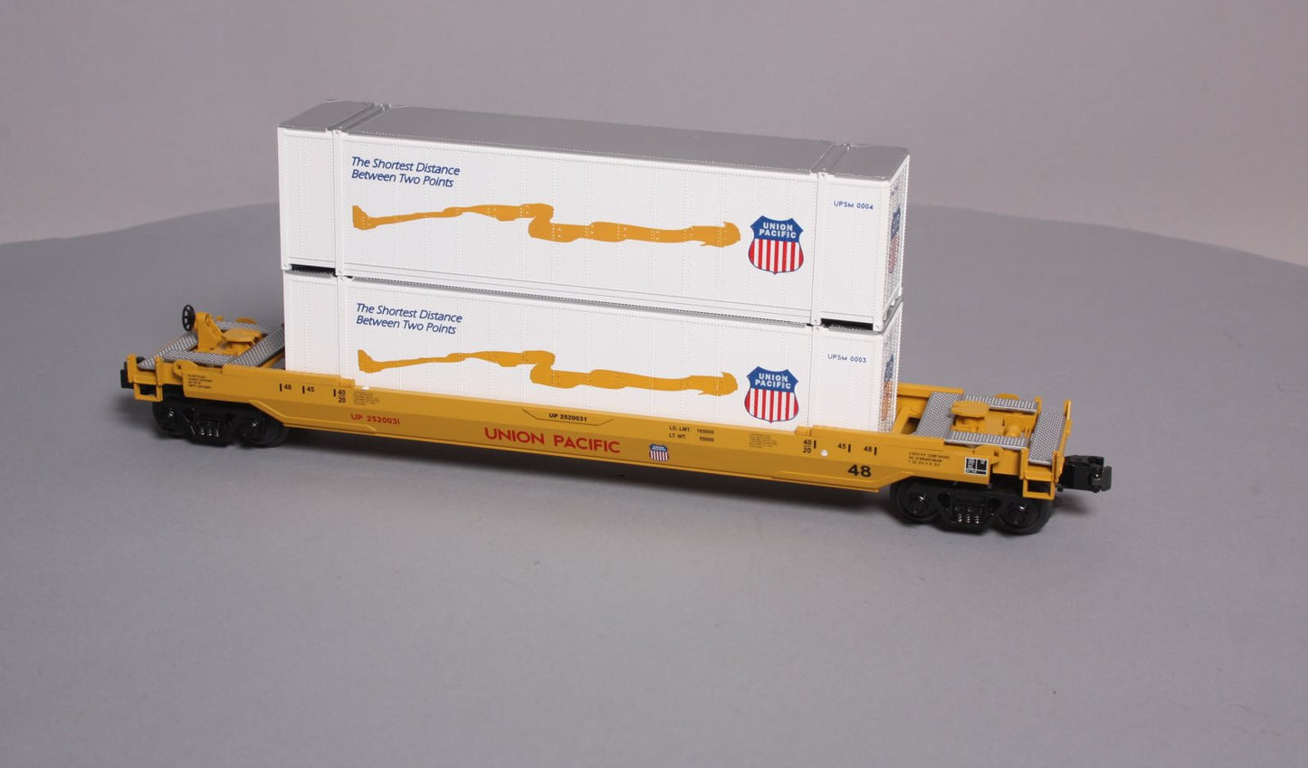 MTH 30-7005B O Gauge Union Pacific Flat with UP Doublestack LN/Box