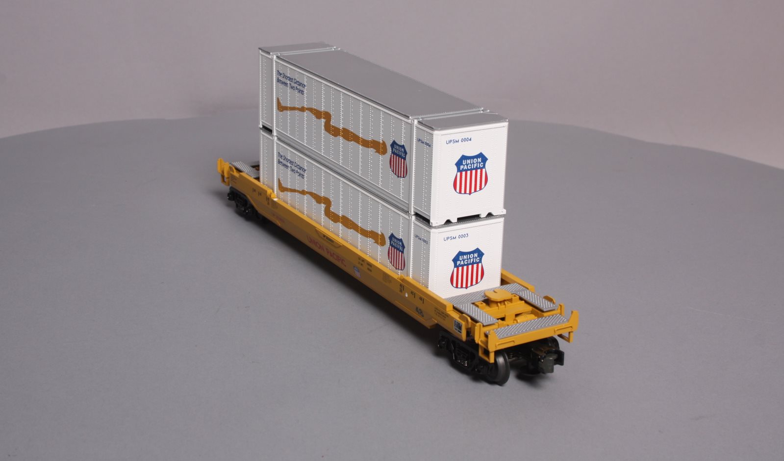 MTH 30-7005B O Gauge Union Pacific Flat with UP Doublestack LN/Box