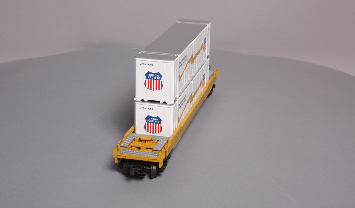 MTH 30-7005B O Gauge Union Pacific Flat with UP Doublestack LN/Box