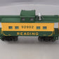 Lionel 6-83358 O Reading Northeast Style Caboose Green/Yellow