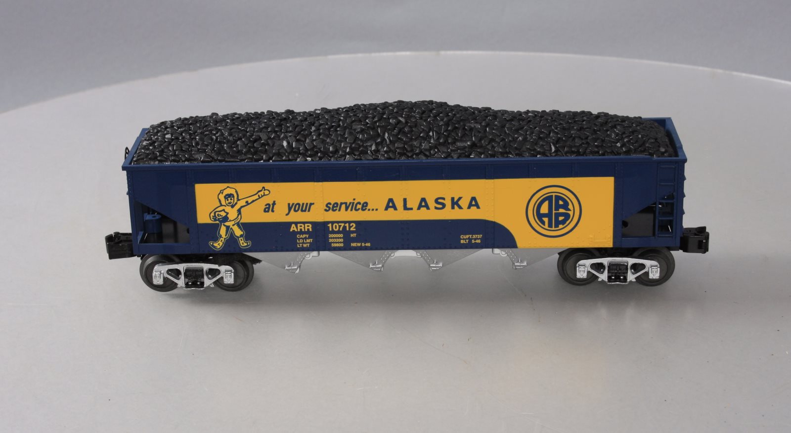 MTH 30-75397 O Alaska 4-Bay Hopper Car w/ Coal Load