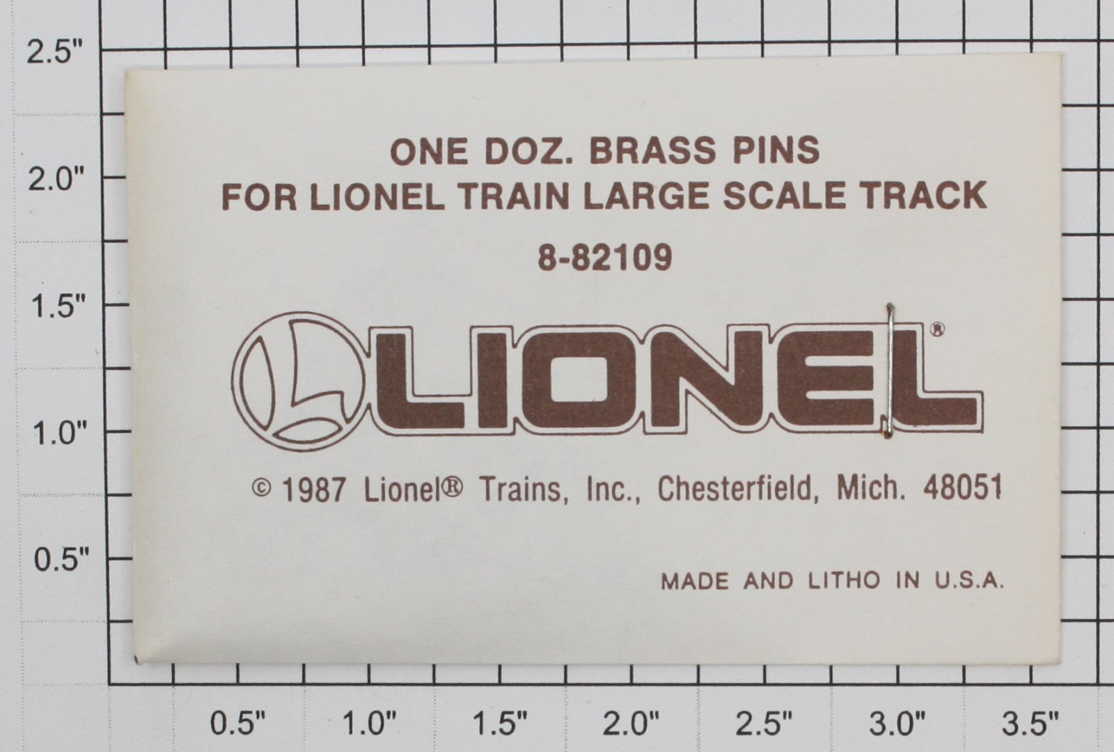 Lionel 8-82109 G Gauge Large Scale Brass Track Pins (Pack of 12)
