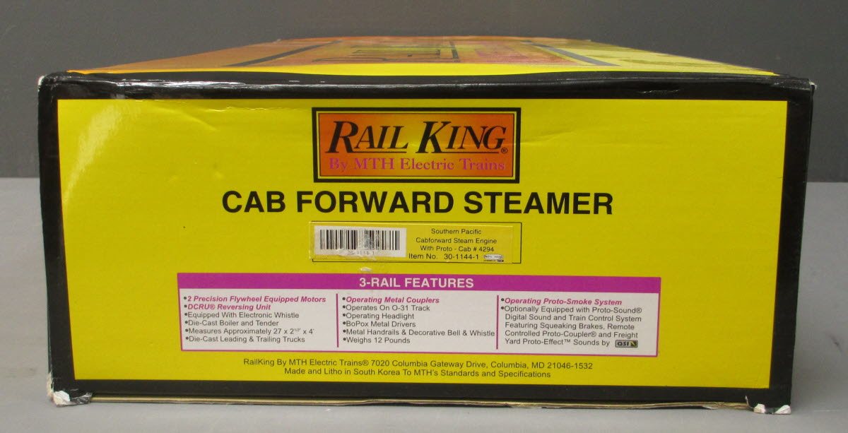 MTH 30-1144-1 O Gauge SP 4-8-8-2 Cab Forward Steam Locomotive & Tender w/PS1 LN/Box