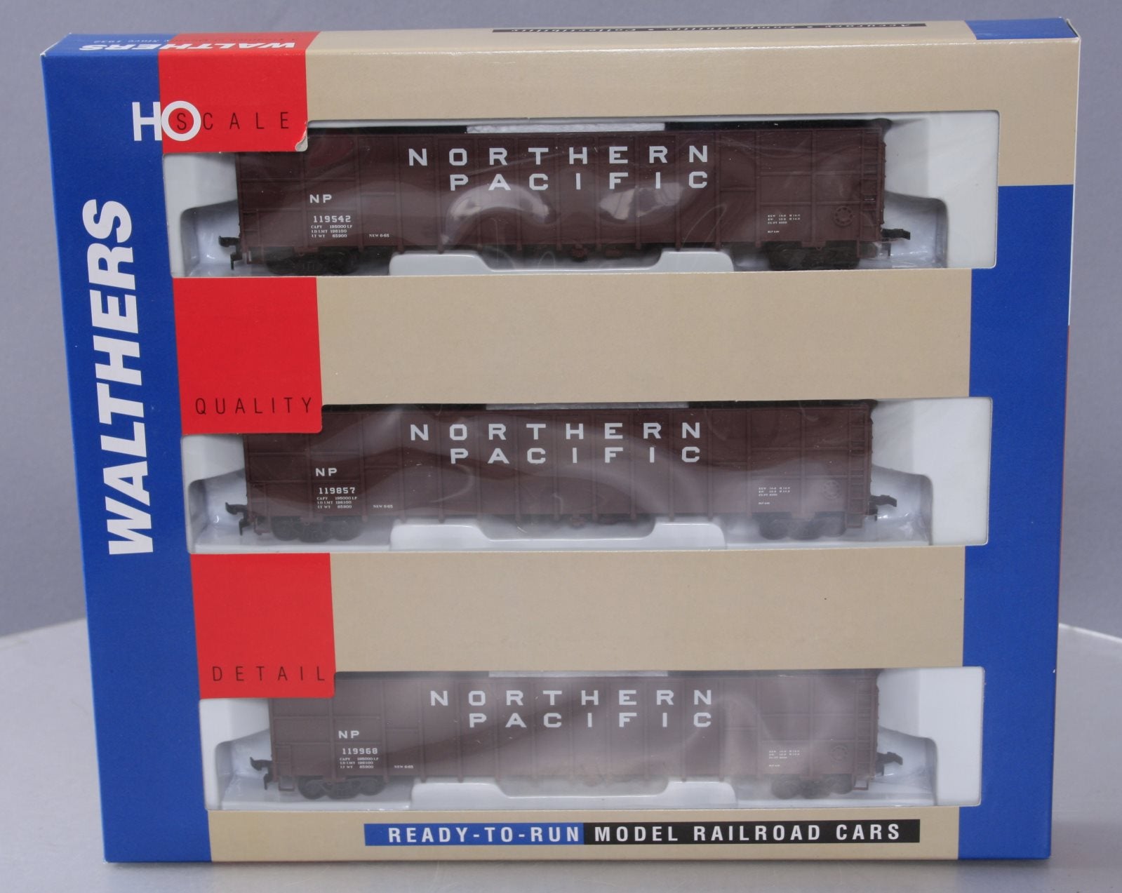 Walthers 932-34053 HO Northern Pacific 61' Wood Chip Cars (Set of 3) LN/Box