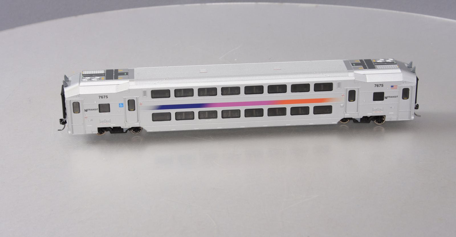 Atlas 20004128 HO New Jersey Transit Multi-level Commuter Coach Trailer #7675