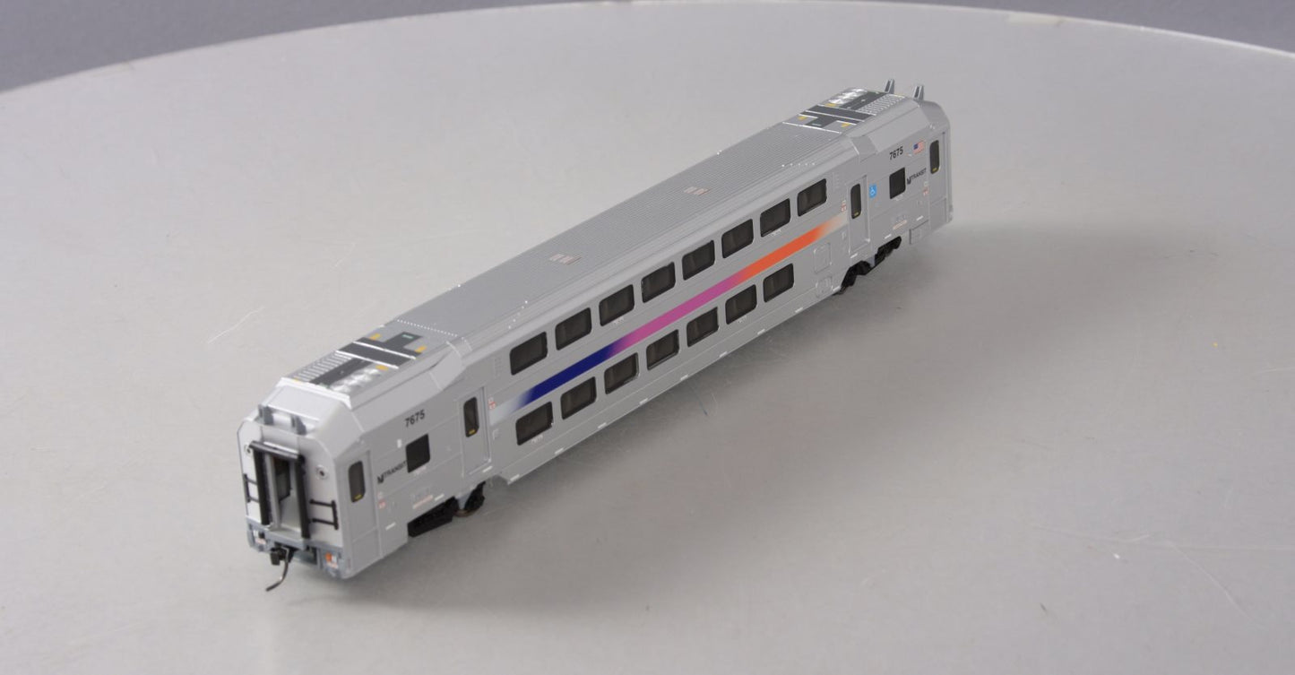 Atlas 20004128 HO New Jersey Transit Multi-level Commuter Coach Trailer #7675