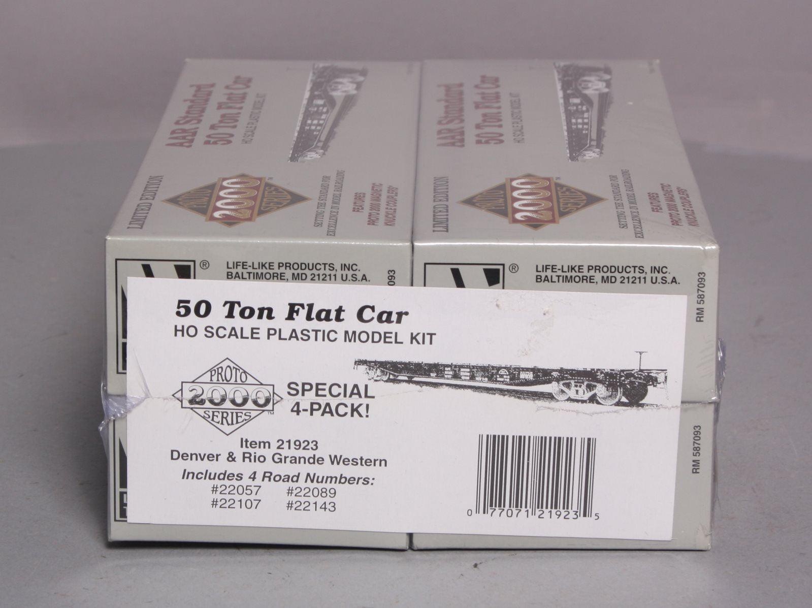 Proto 2000 21923 HO Scale D&RGW 50 Ton Flat Car Kit (Pack of 4)