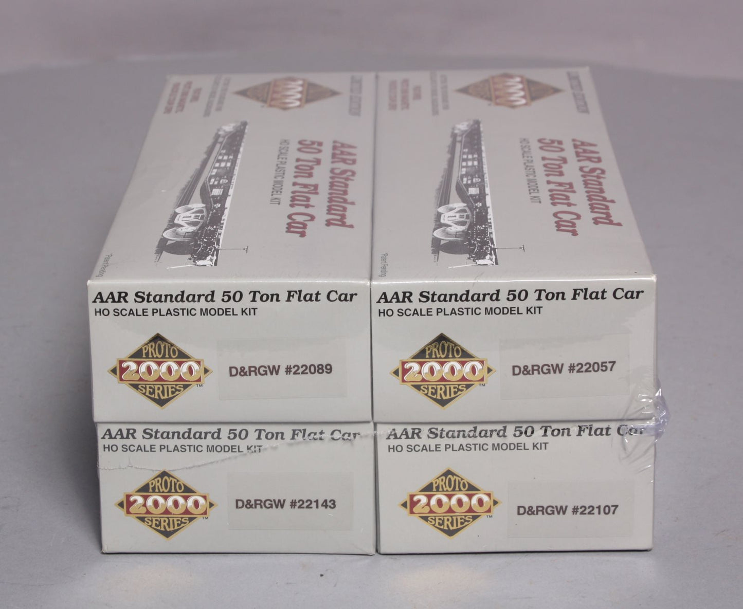 Proto 2000 21923 HO Scale D&RGW 50 Ton Flat Car Kit (Pack of 4)