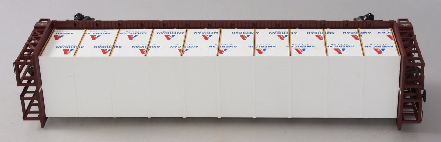 MTH 20-98659 BNSF Flat Car w/Bulkheads w/Covered Wood Load V2