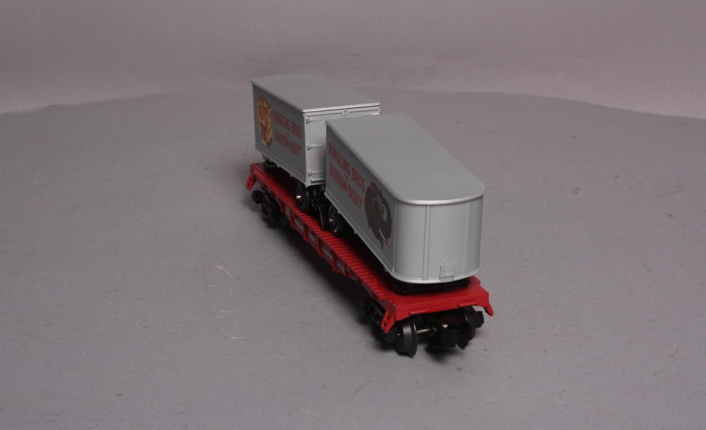 K-Line 6-21471 O Gauge Ringling Bros. Flat Car With 2 Trailers LN/Box