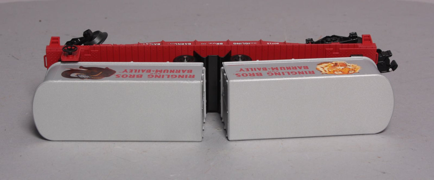 K-Line 6-21471 O Gauge Ringling Bros. Flat Car With 2 Trailers LN/Box