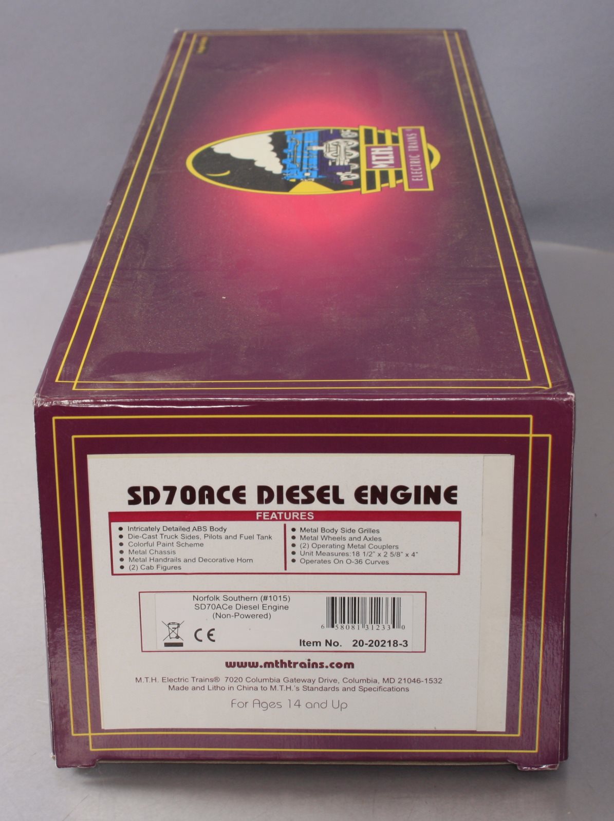 MTH 20-20218-3 Norfolk Southern SD70ACE Non-Powered Diesel Engine #1015
