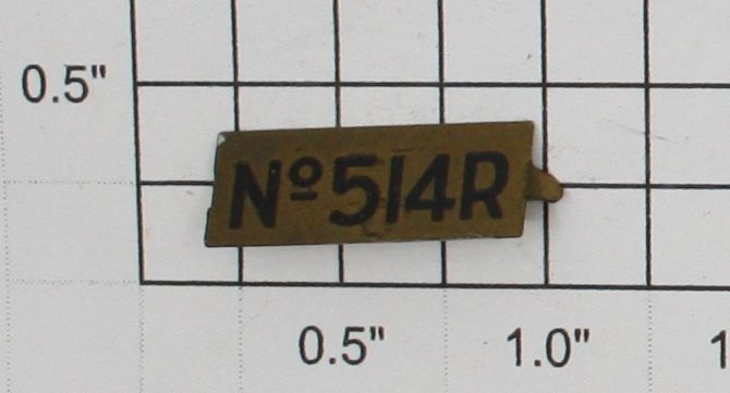 Lionel 514R-NP Brass Number Plate for Reefer