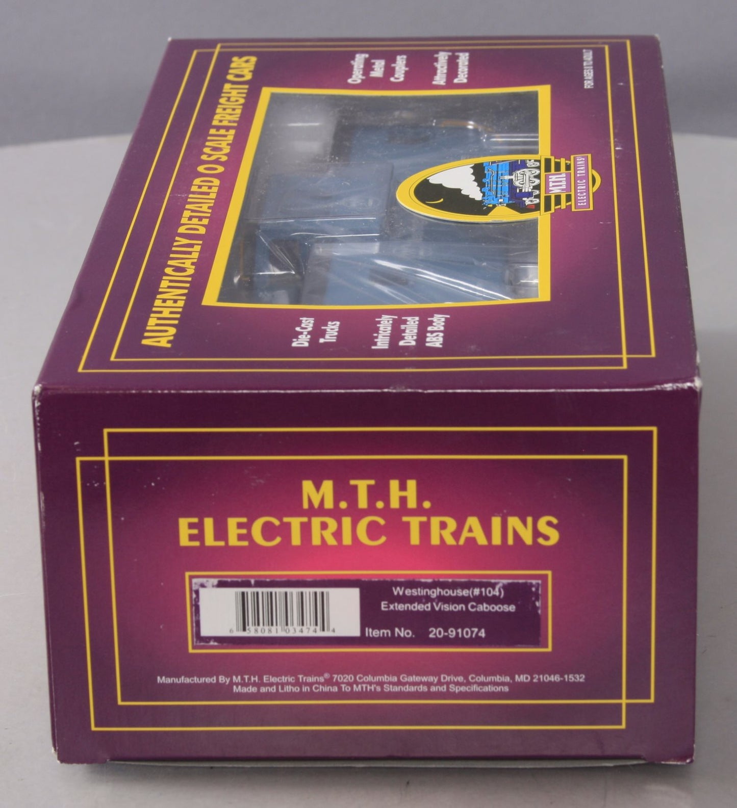 MTH 20-91074 Westinghouse Illuminated Extenended Vision Caboose #104 LN/Box