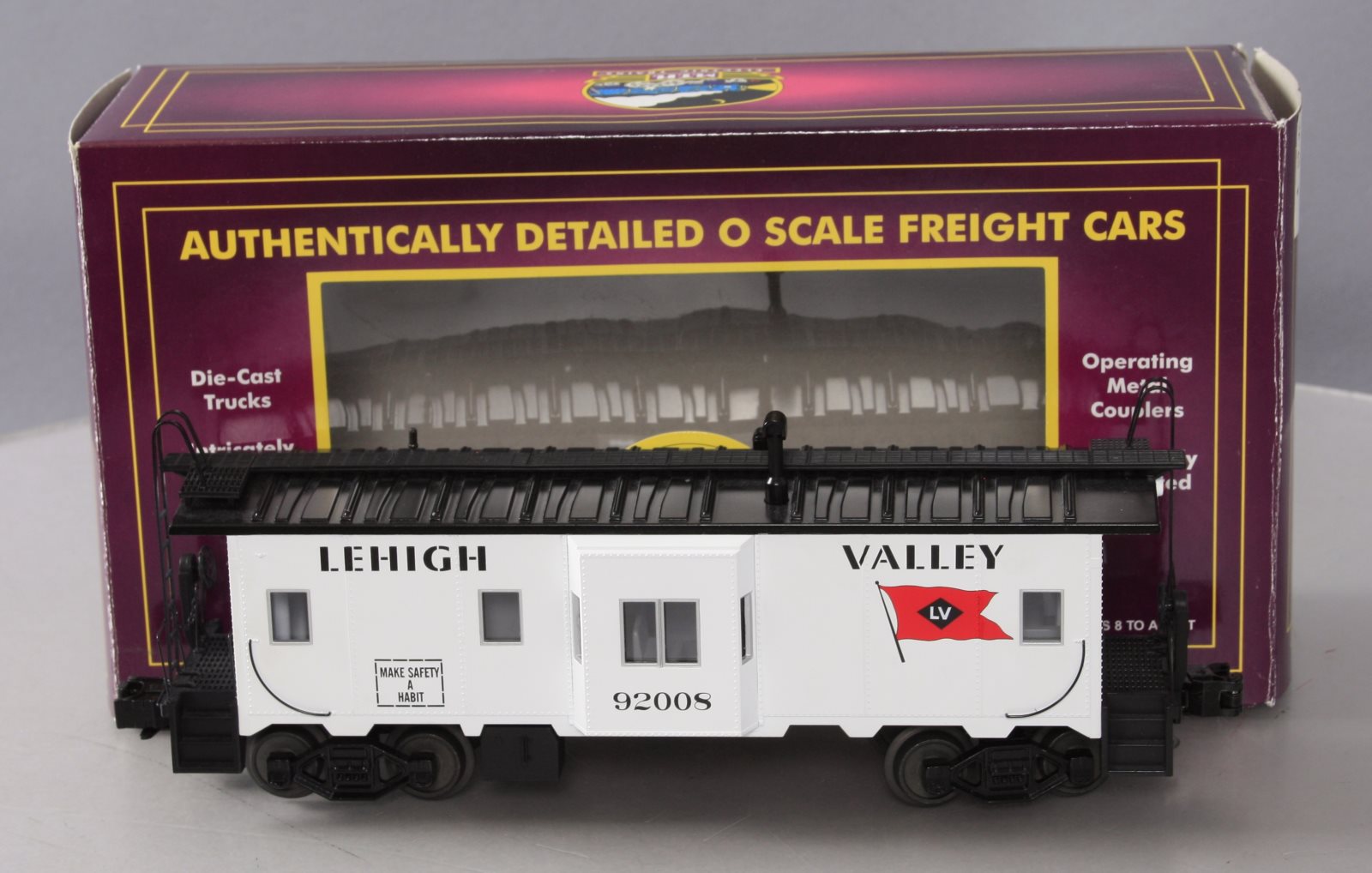 MTH 20-91229 Lehigh Valley Bay Window Caboose #92008 EX/Box