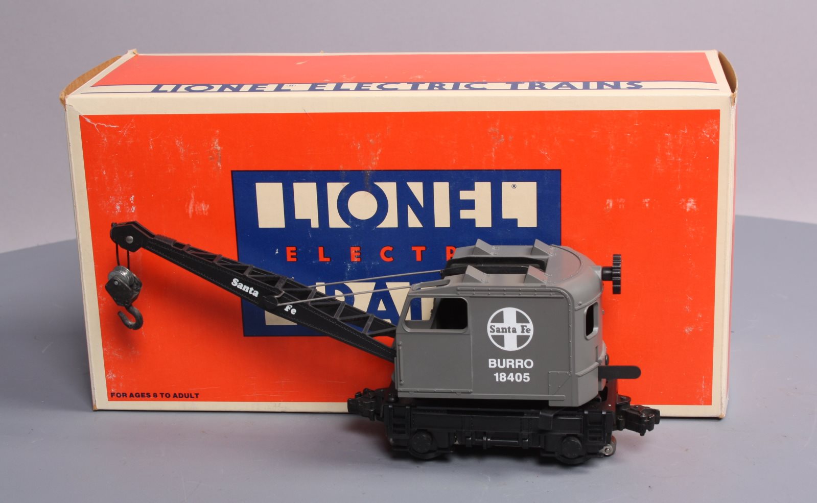 Lionel 6-18405 O Gauge Santa Fe Operating Burro Crane LN/Box