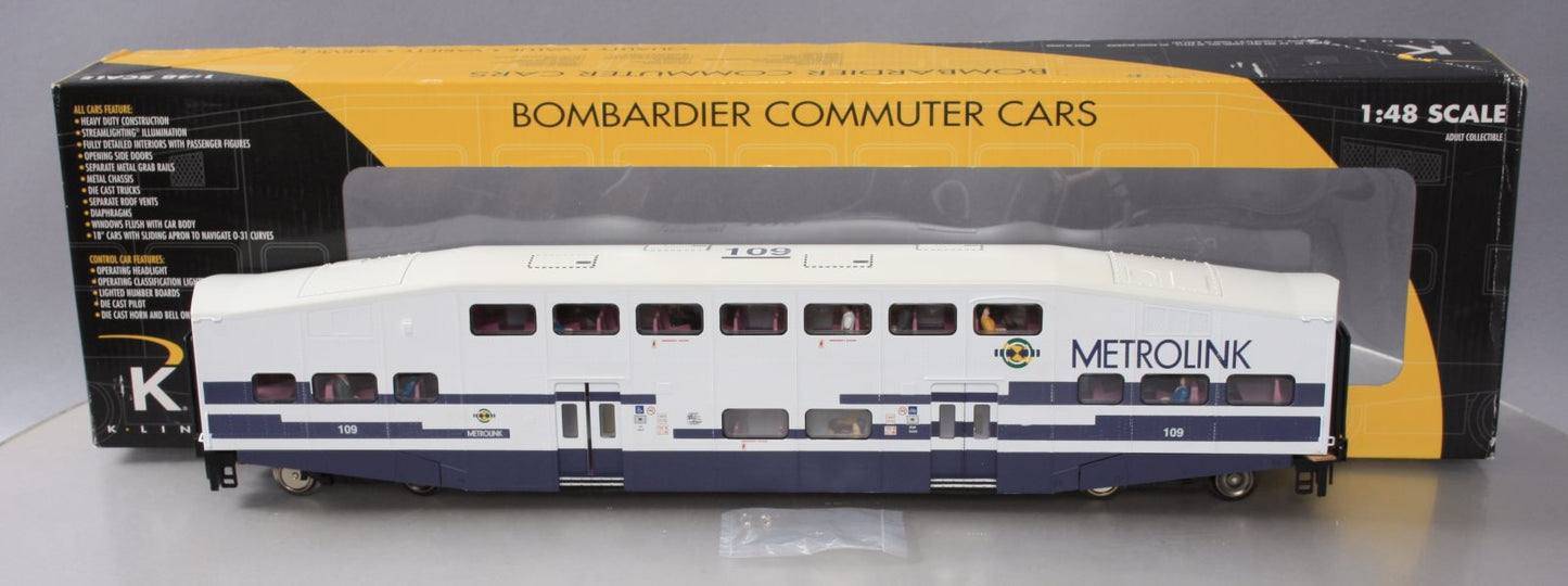 K-Line k4636-32002 O Metrolink 18" Bombardier Coach Car #109 NIB