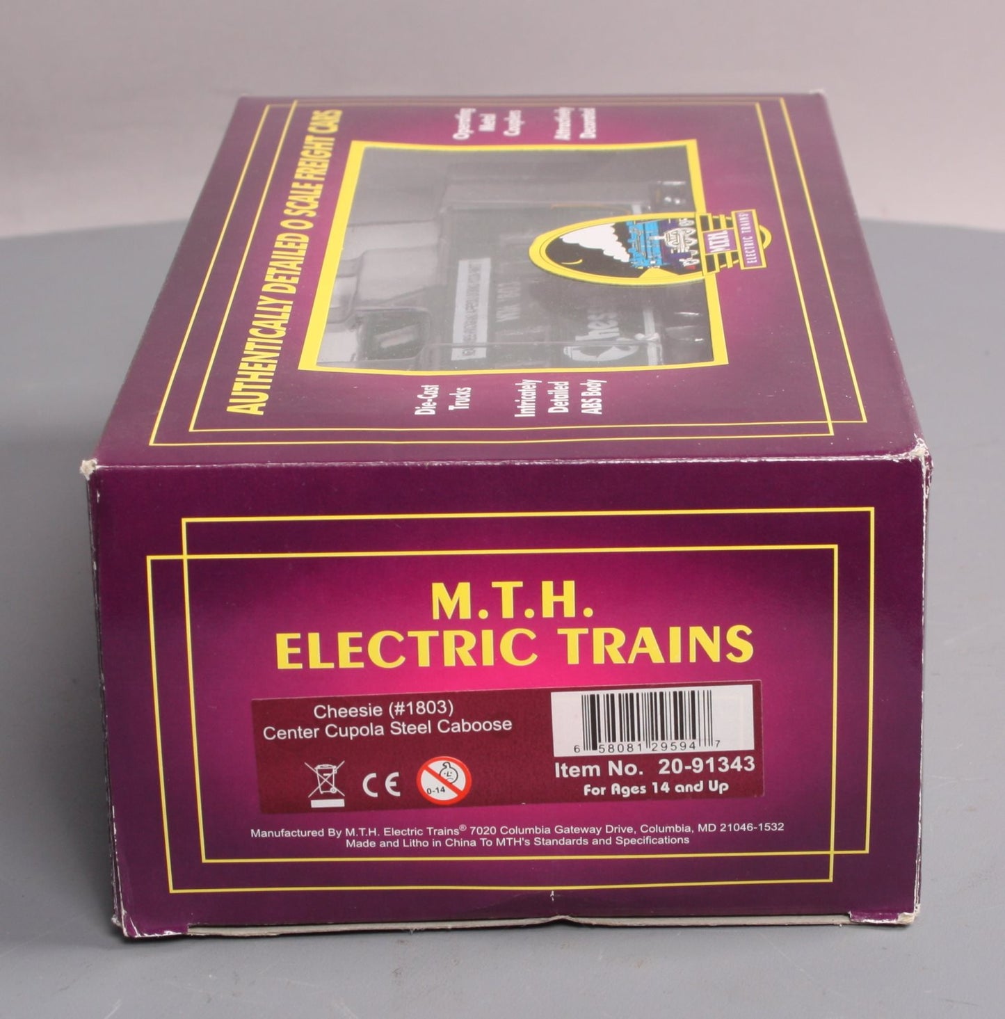 MTH 20-91343 STEEL CABOOSE - CENTER CUPOLA CHESSIE