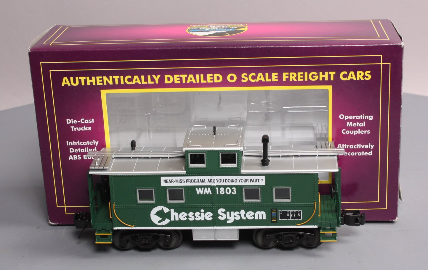 MTH 20-91343 STEEL CABOOSE - CENTER CUPOLA CHESSIE