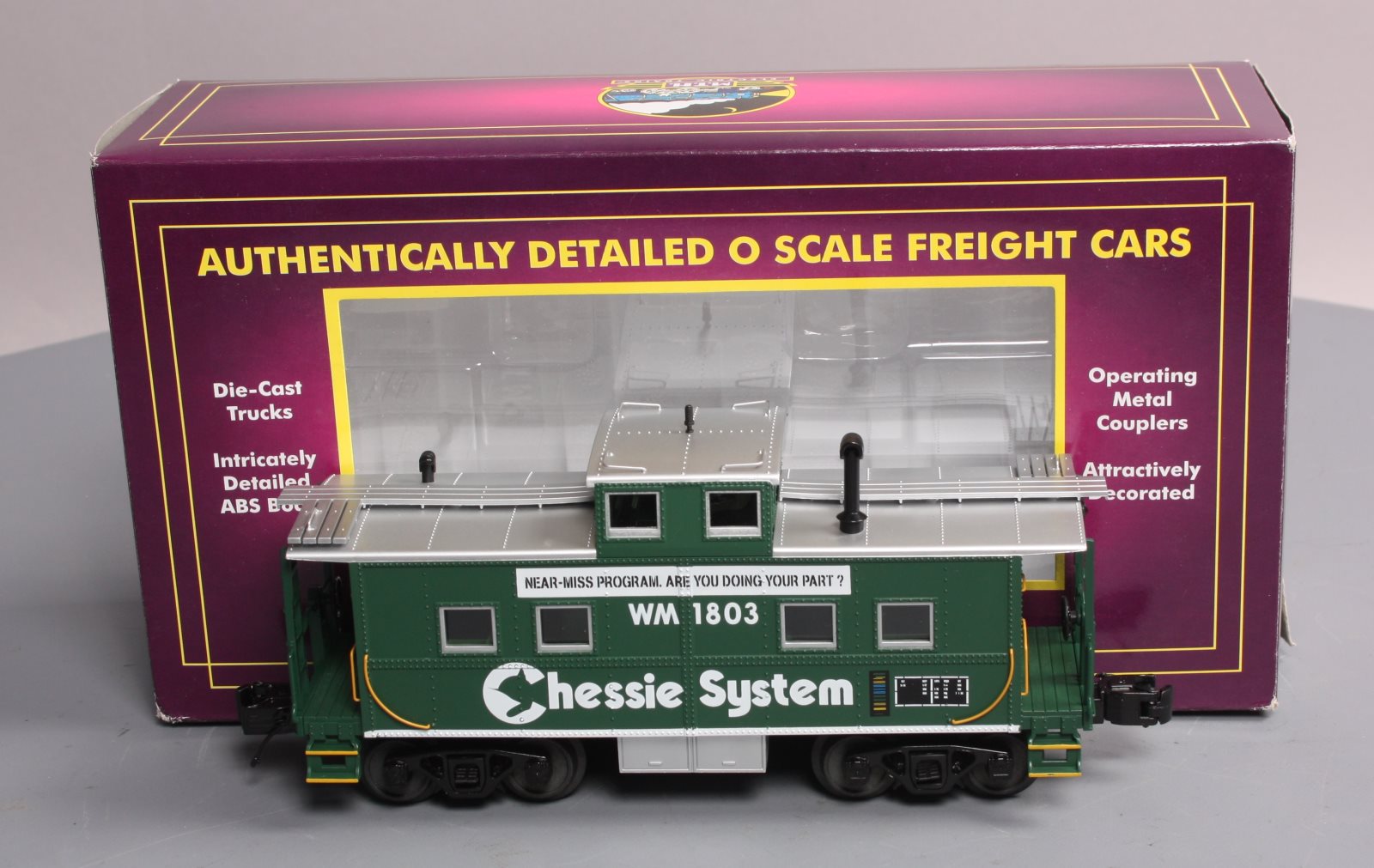 MTH 20-91343 STEEL CABOOSE - CENTER CUPOLA CHESSIE