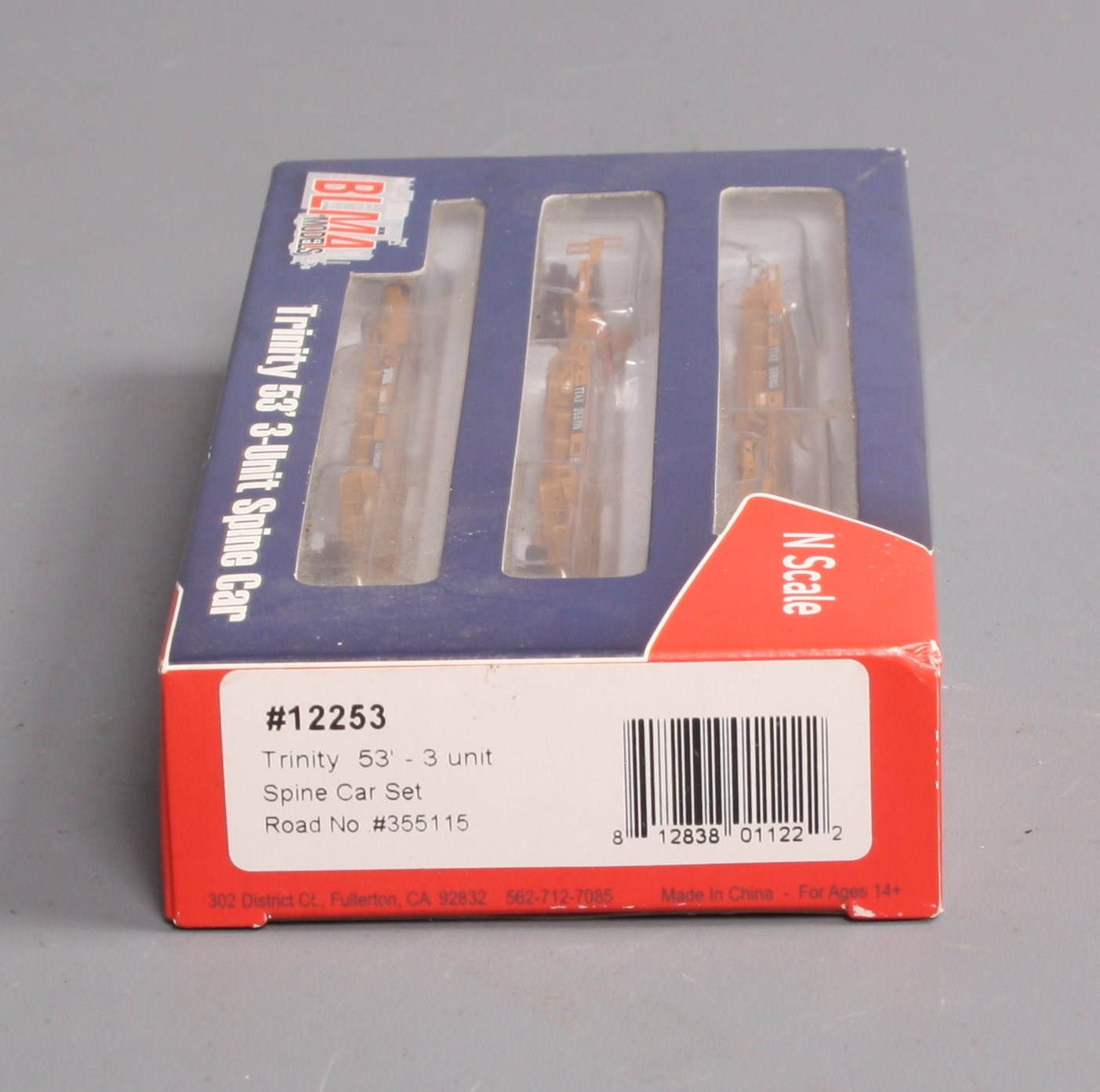BLMA Models 12253 N Scale Trinity 53' - 3 Unit Spine Car Set #355115 LN/Box