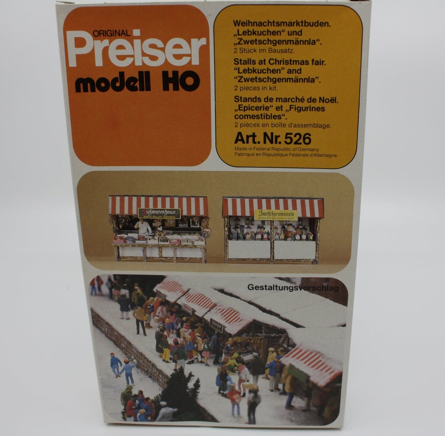 Preiser 526 HO Stalls at Christmas Fair Plastic Model Kit
