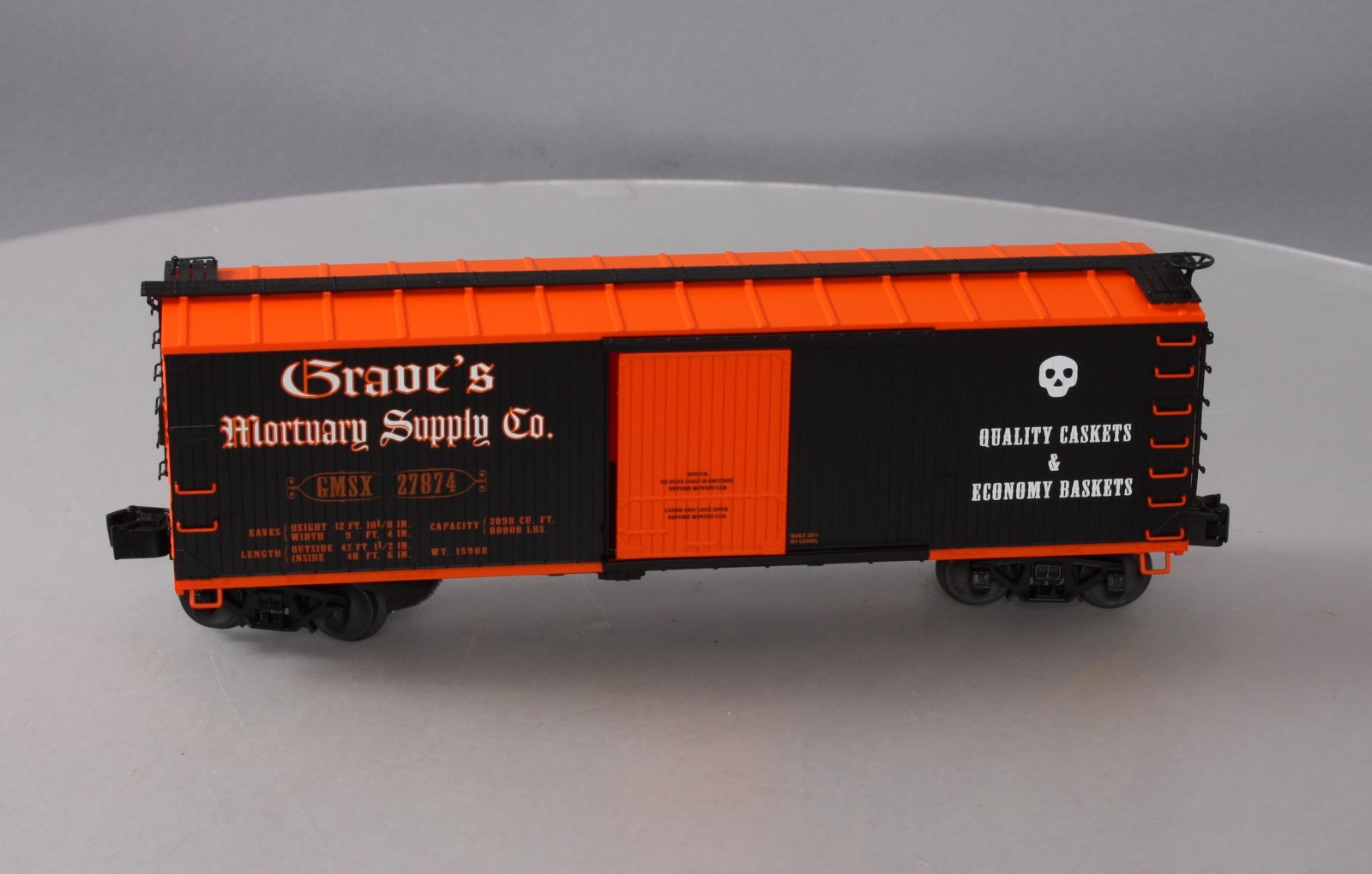 Lionel 6-27874 O Gauge Graves Mortuary Double-Sheathed Boxcar LN/Box
