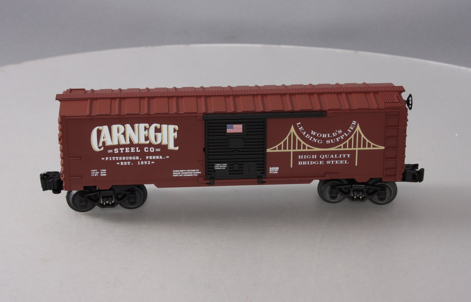 Lionel 6-84596 Carnegie Steel Box Car (Tuscan Red) LN/Box