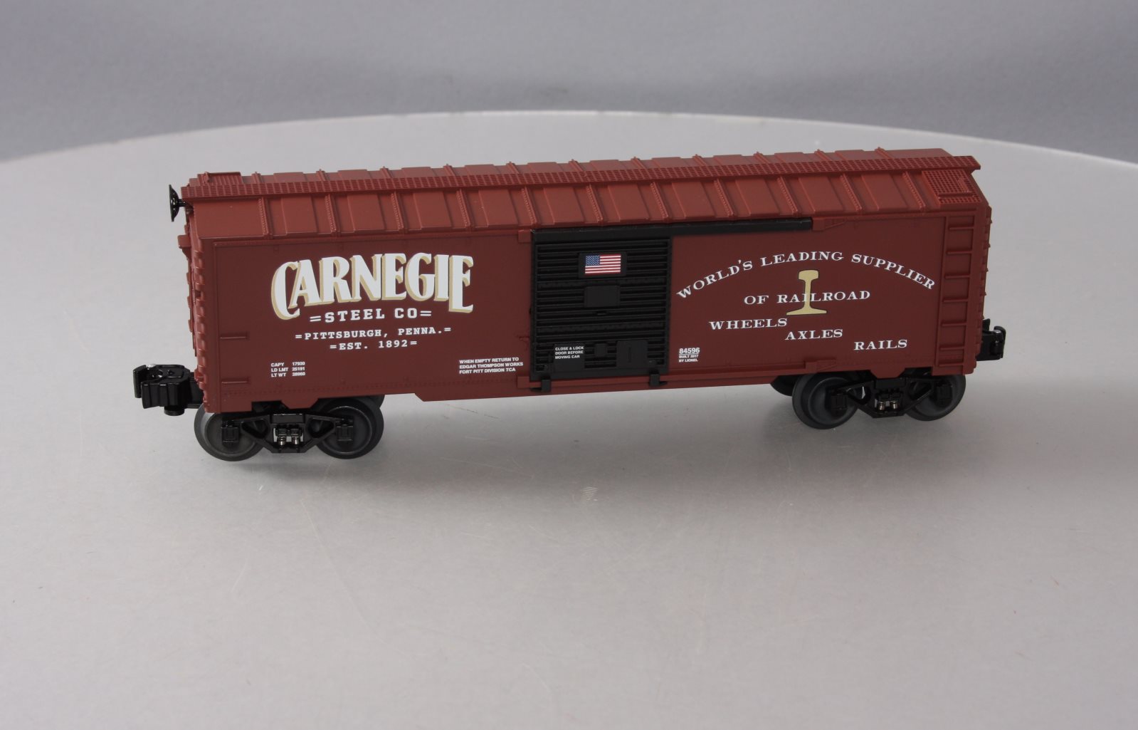 Lionel 6-84596 Carnegie Steel Box Car (Tuscan Red) LN/Box
