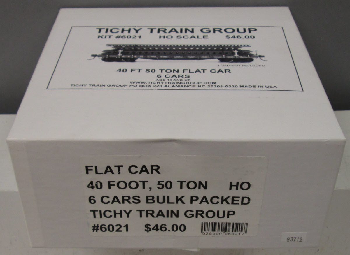 Tichy 6021 HO Scale AC&F Flatcar 40'' 50-Ton Undecorated Kit (Set of 6) NIB
