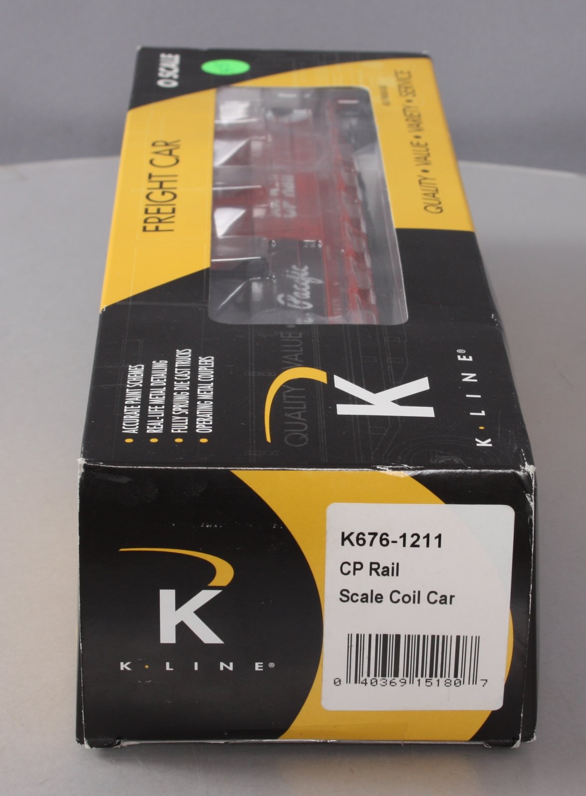 K-Line K676-1211 O Gauge CP Rail Covered Coil Car #313542 LN/Box