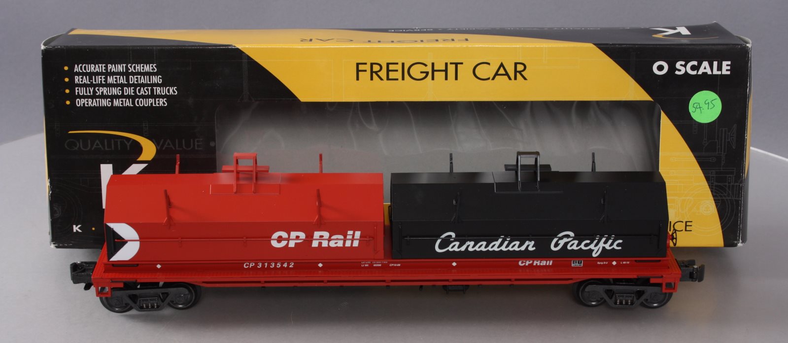 K-Line K676-1211 O Gauge CP Rail Covered Coil Car #313542 LN/Box