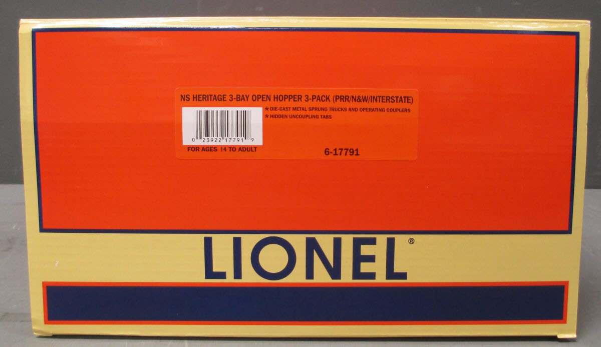 Lionel 6-17791 O Gauge NS Heritage PRR/N&W/Interstate Hoppers (Set of 3)