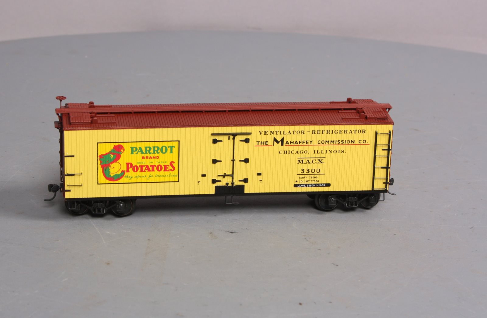 S-Helper 00518 S Scale Parrot Potatoes 40' Wooden Billboard Reefer #3300 LN/Box
