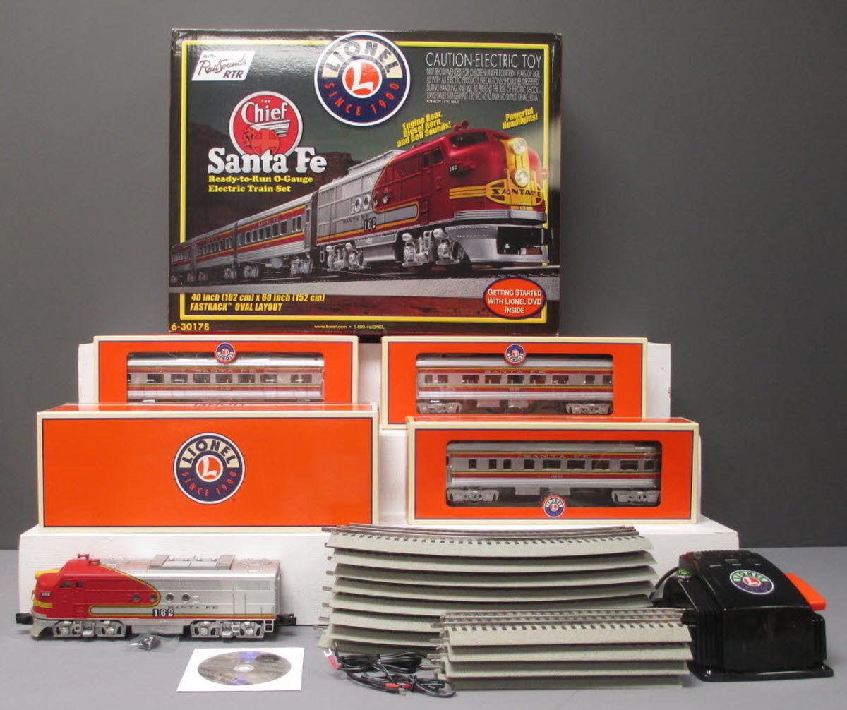 Lionel 6-30178 Santa Fe Super Chief O Gauge Diesel Passenger Train Set