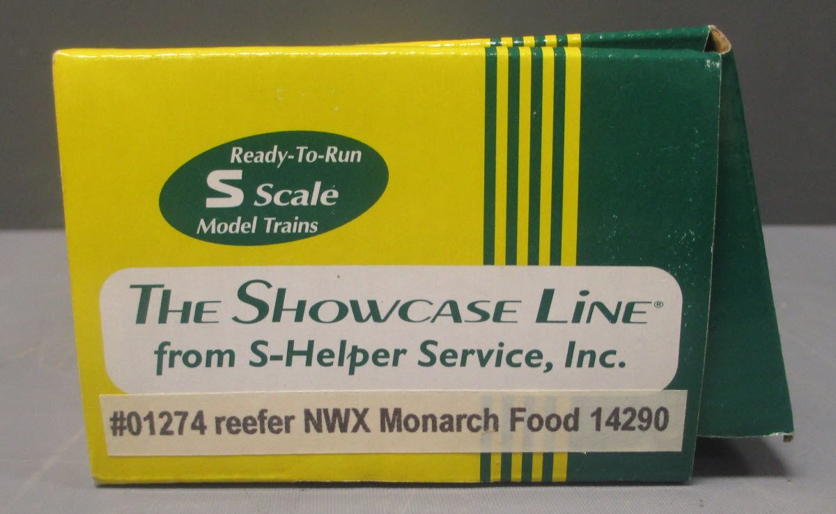 S-Helper 01274 S Scale Monarch Finer Foods N.W.X #14290 Refrigerated Boxcar EX/Box