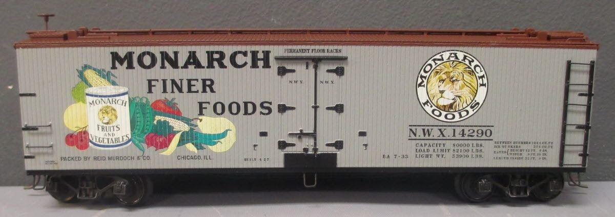S-Helper 01274 S Scale Monarch Finer Foods N.W.X #14290 Refrigerated Boxcar EX/Box