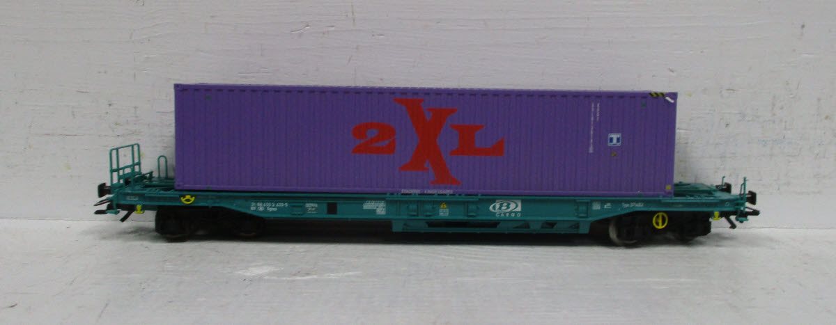 Marklin 47448 HO Scale Deep Well Flat Car With Container EX/Box
