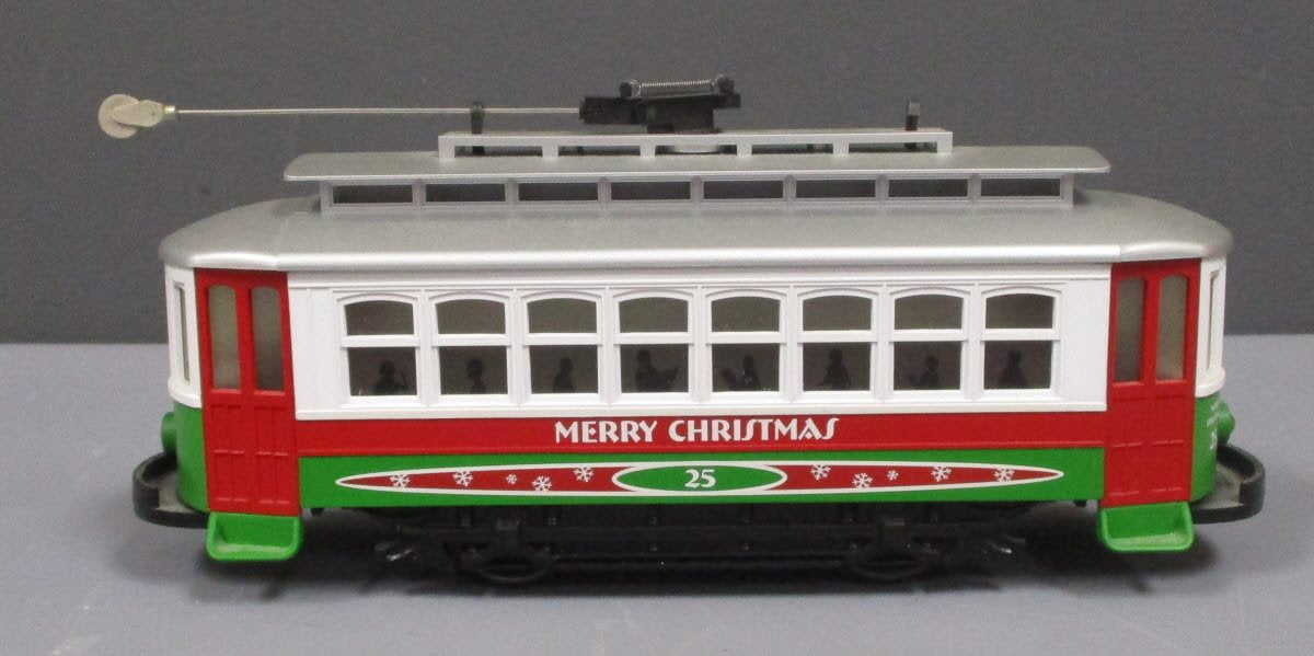 MTH 30-5146 Merry Christmas RailKing Bump-n-Go Trolley #25 LN/Box