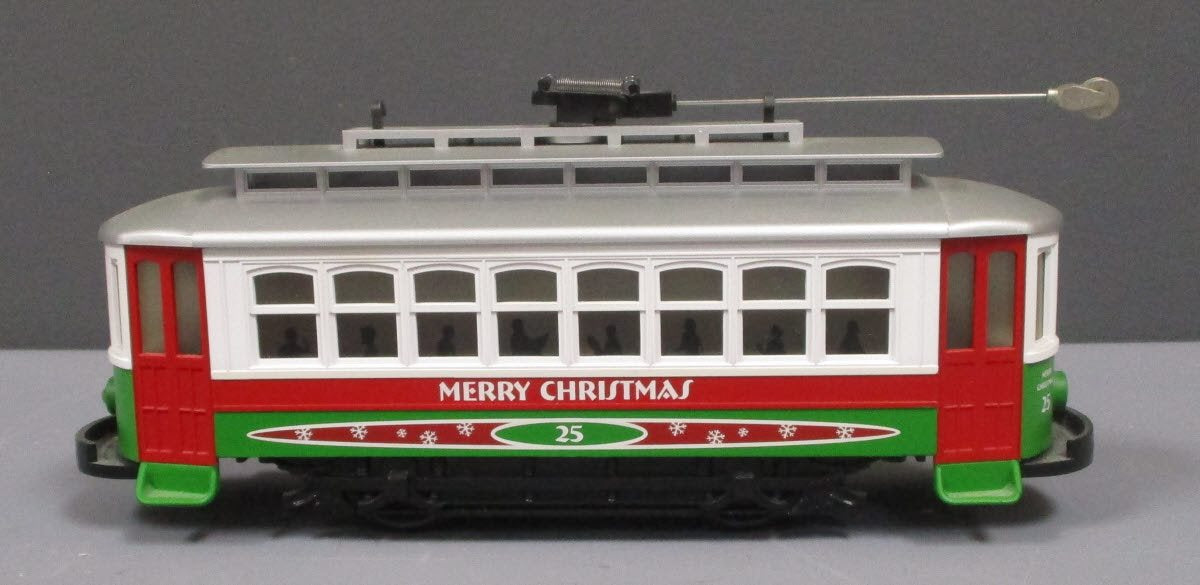 MTH 30-5146 Merry Christmas RailKing Bump-n-Go Trolley #25 LN/Box