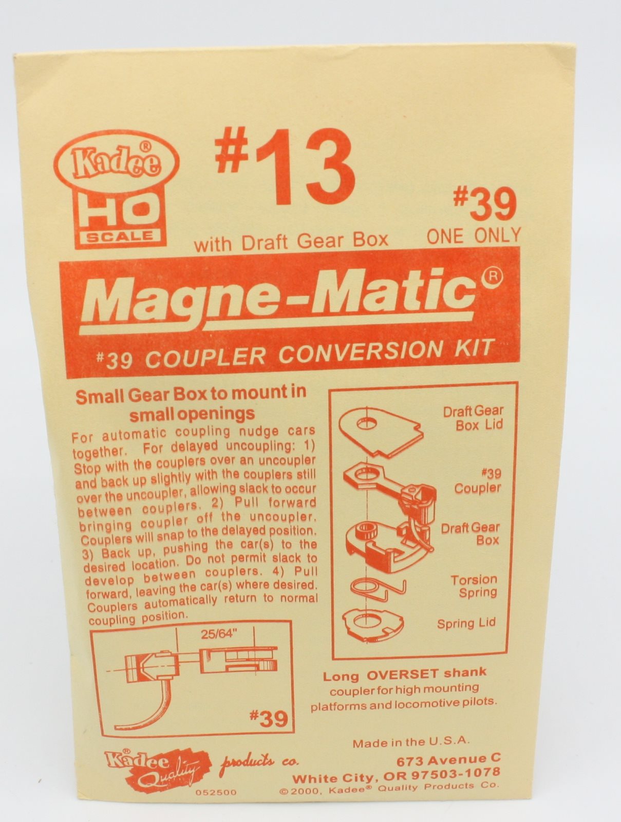 Kadee 13 HO #39 Magne-Matic Coupler Conversion Kit