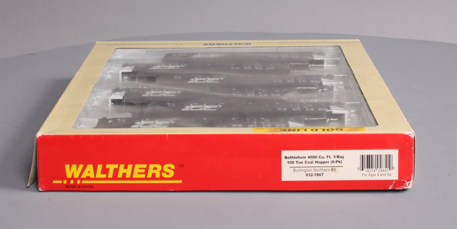Walthers 932-7867 HO Scale Burlington Northern 3-Bay Coal Hopper #3 (Pack of 6) LN/Box