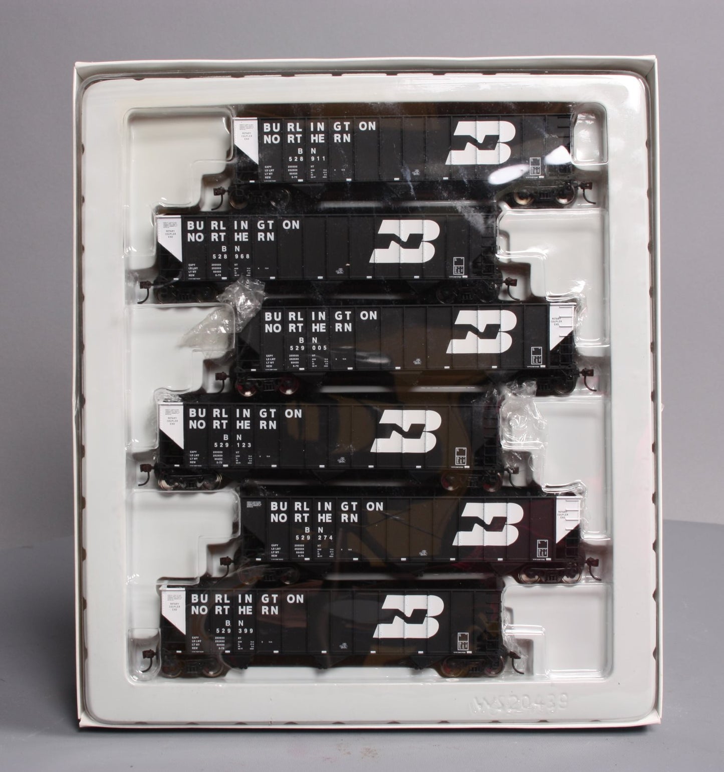 Walthers 932-7867 HO Scale Burlington Northern 3-Bay Coal Hopper #3 (Pack of 6) LN/Box