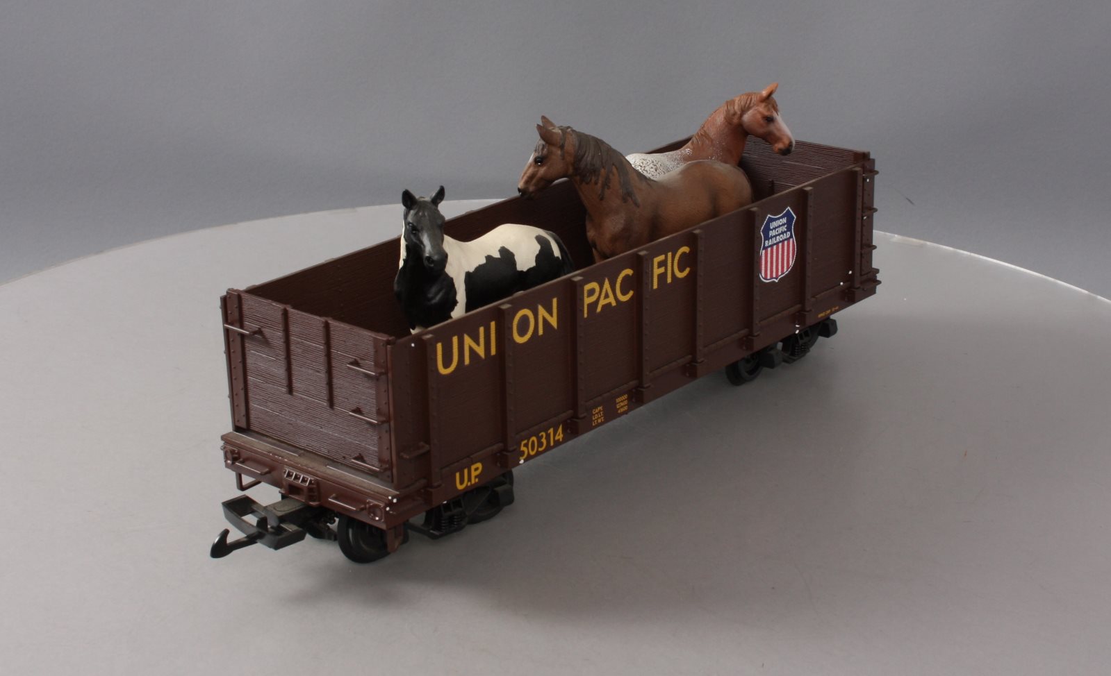 Piko 38725 G Union Pacific High-Side Gondola with Horses – Trainz