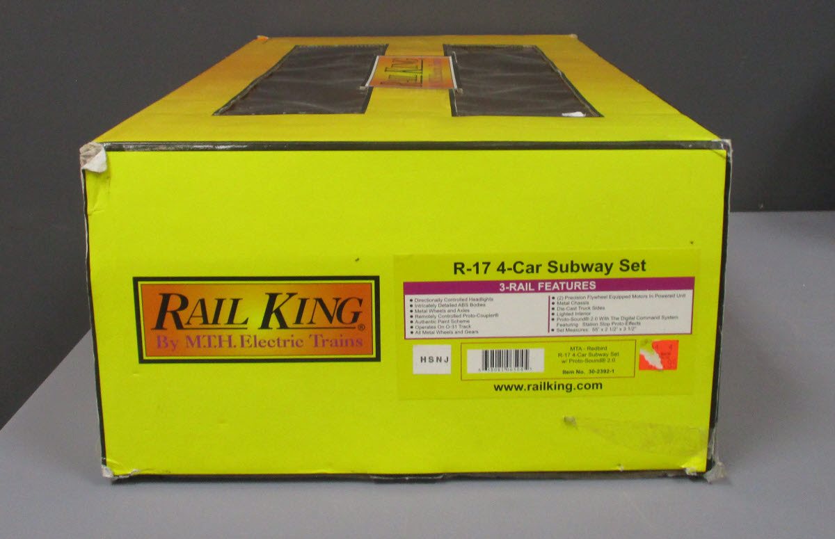MTH 30-2392-1 O Gauge MTA Redbird R-17 4-Car Subway Set with Proto-Sound 2.0 LN/Box